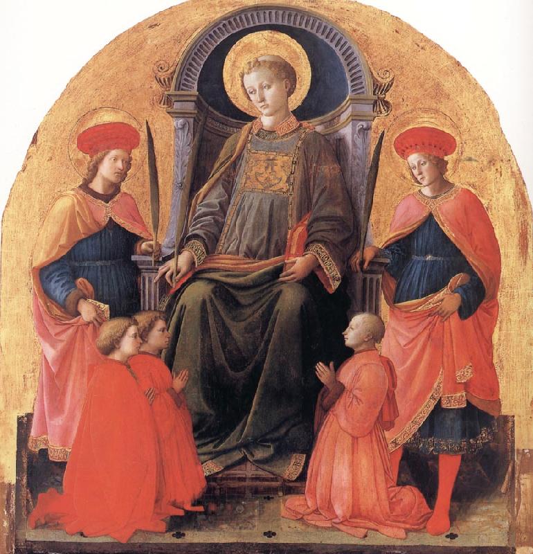 Fra Filippo Lippi St Lawrence Enthroned with Sts Cosmas and Damian,Other Saints and Donors Germany oil painting art